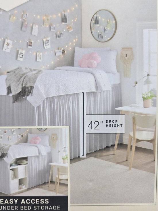 Rachel Zoe Other - LOFTED BED SKIRT Rachel Zoe White 42" Drop TWIN XL. DORM LIFE. COLLEGE